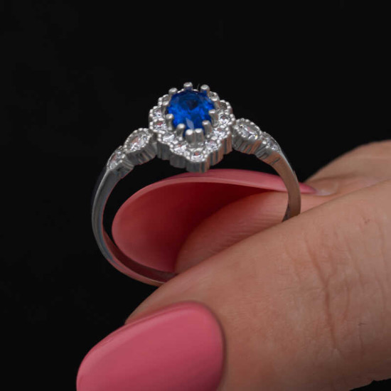 Gümüş Mavi Damla Zirkon Taşlı Kadın Set Gümüş Mavi Damla Zirkon Taşlı Kadın Set