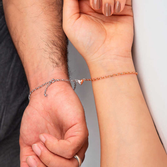 Gümüş Rodyum Rose Çift Kalpli Aşk Bileklik Gümüş Rodyum Rose Çift Kalpli Aşk Bileklik