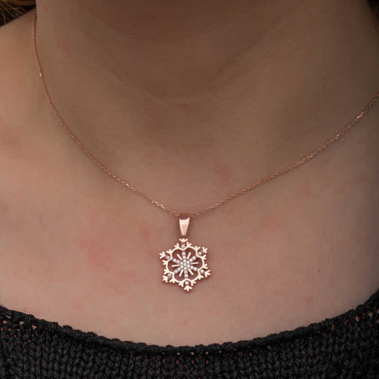 Gümüş Rose Kar Tanesi Kadın Kolye Gümüş Rose Kar Tanesi Kadın Kolye