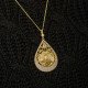 Gümüş Gold Kaplama Damla Tuğralı Kadın Kolye Gümüş Gold Kaplama Damla Tuğralı Kadın Kolye
