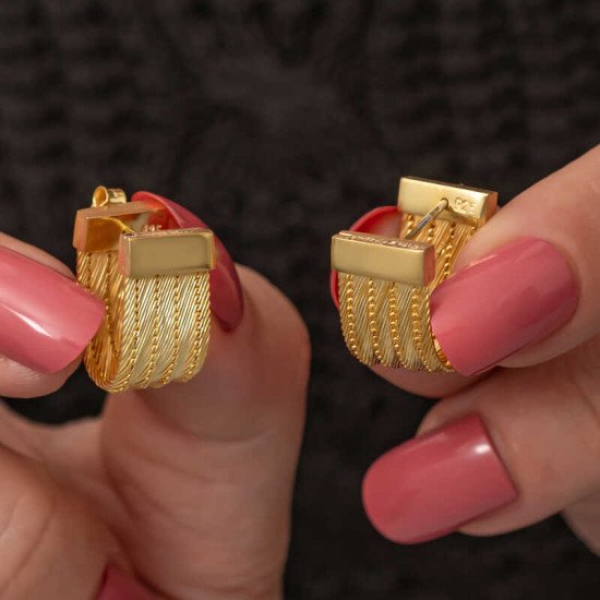 Gümüş Trabzon Hasır Çivili Kadın Küpe Gümüş Trabzon Hasır Çivili Kadın Küpe