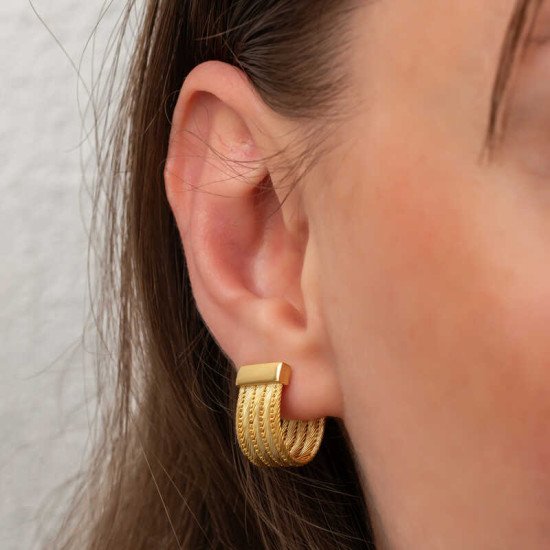 Gümüş Trabzon Hasır Çivili Kadın Küpe Gümüş Trabzon Hasır Çivili Kadın Küpe