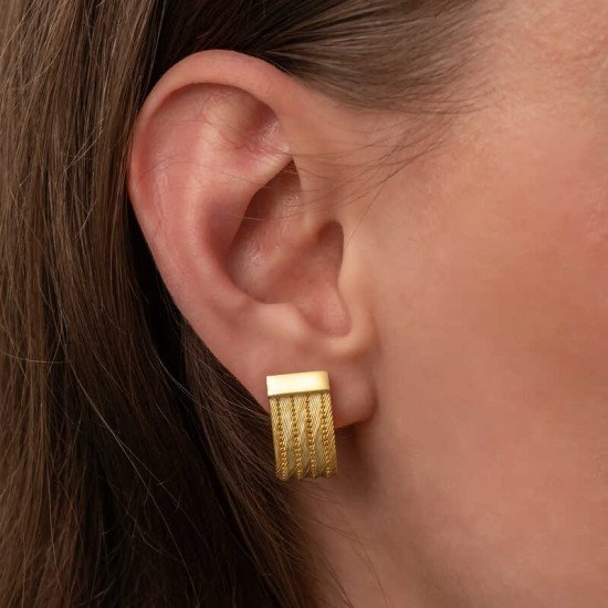 Gümüş Trabzon Hasır Çivili Kadın Küpe Gümüş Trabzon Hasır Çivili Kadın Küpe