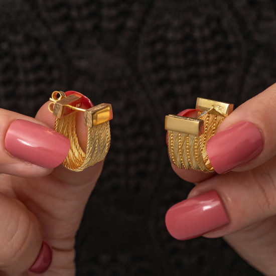 Gümüş Trabzon Hasır Çivili Kadın Küpe Gümüş Trabzon Hasır Çivili Kadın Küpe