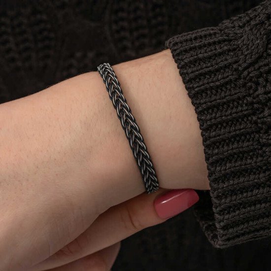 Gümüş Kazaziye Örgü Bileklik Gümüş Kazaziye Örgü Bileklik