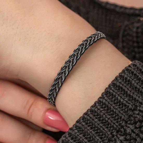 Gümüş Kazaziye Örgü Bileklik Gümüş Kazaziye Örgü Bileklik