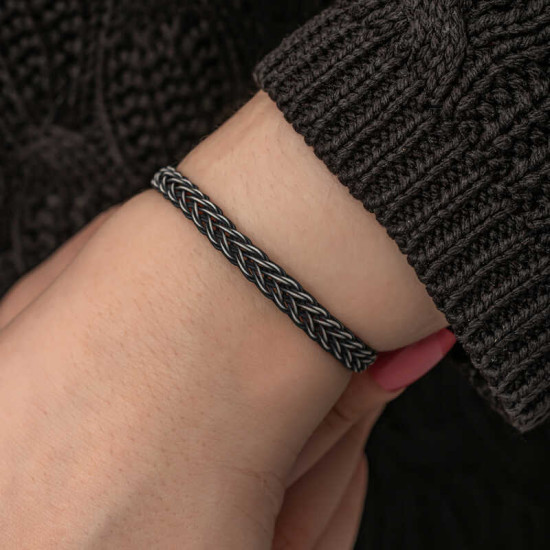 Gümüş Kazaziye Örgü Bileklik Gümüş Kazaziye Örgü Bileklik