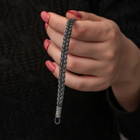 Gümüş Kazaziye Örgü Bileklik Gümüş Kazaziye Örgü Bileklik