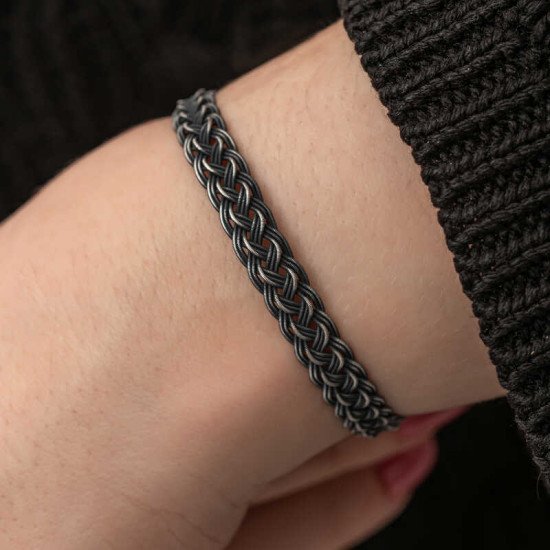 Gümüş Kazaziye Örgü Bileklik Gümüş Kazaziye Örgü Bileklik