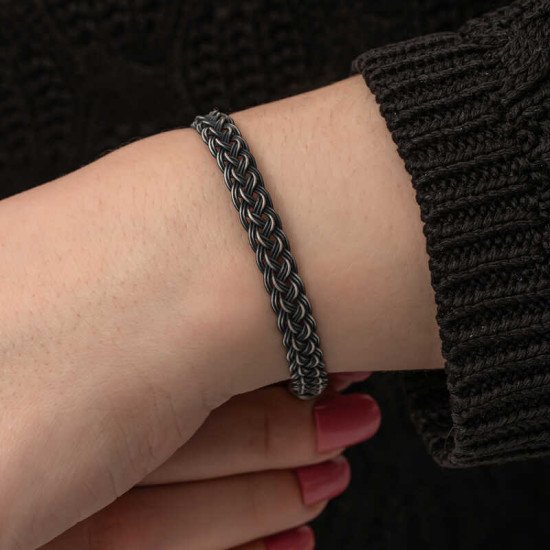 Gümüş Kazaziye Örgü Bileklik Gümüş Kazaziye Örgü Bileklik