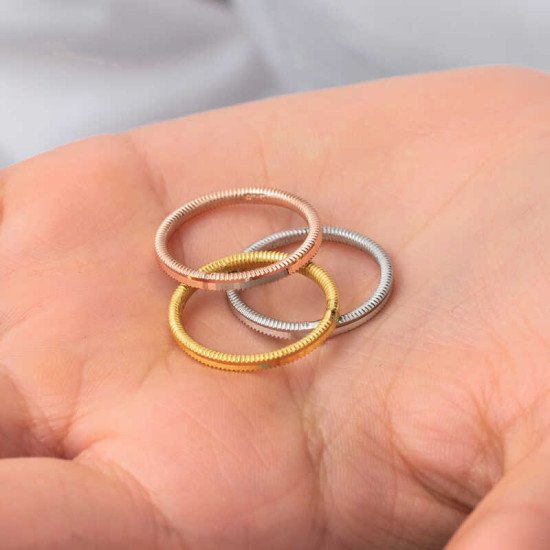 Gümüş 3 Renk Ajda Kadın Yüzük Gümüş 3 Renk Ajda Kadın Yüzük