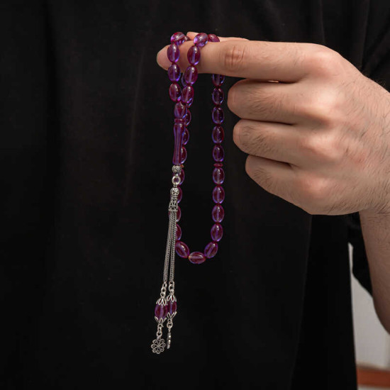 Gümüş Püskül Sıkma Kehribar Tesbih Gümüş Püskül Sıkma Kehribar Tesbih