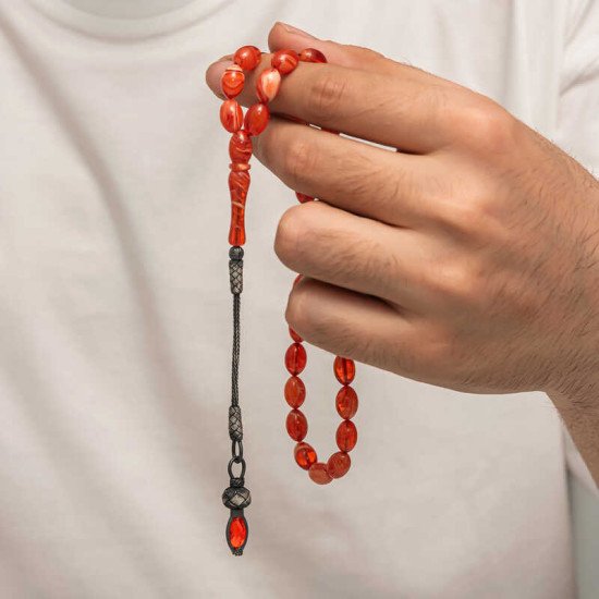 Gümüş 1000 Ayar Kazaz Püsküllü Sıkma Kehribar Tesbih Gümüş 1000 Ayar Kazaz Püsküllü Sıkma Kehribar Tesbih