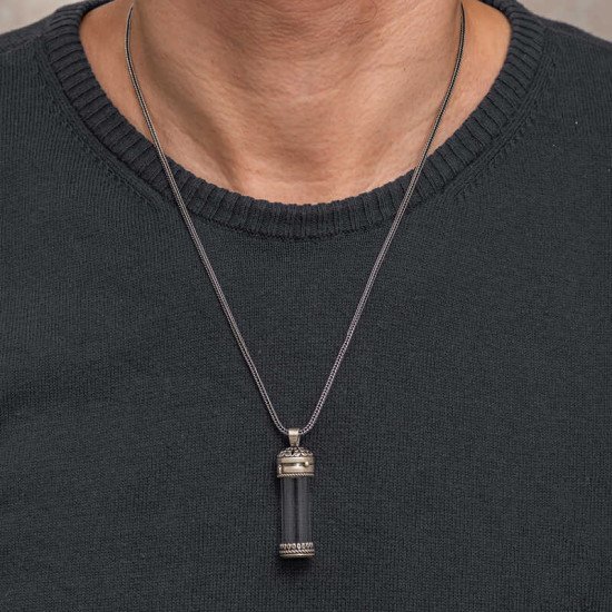 Gümüş İçi Açılabilen Muska Kabı Cevşen Erkek Kolye