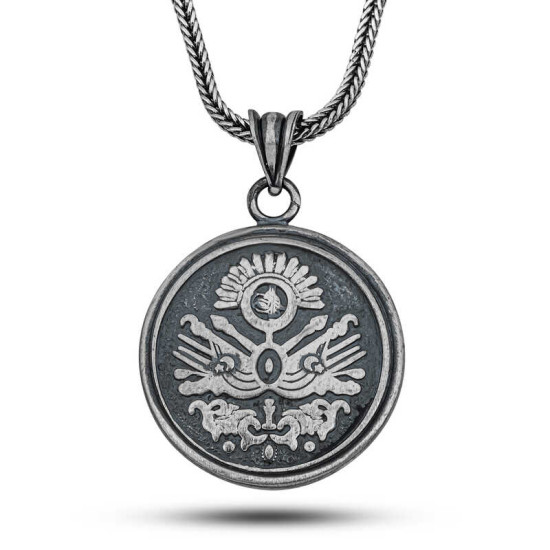Gümüş Osmanlı Devlet Armalı Cevşen Kolye