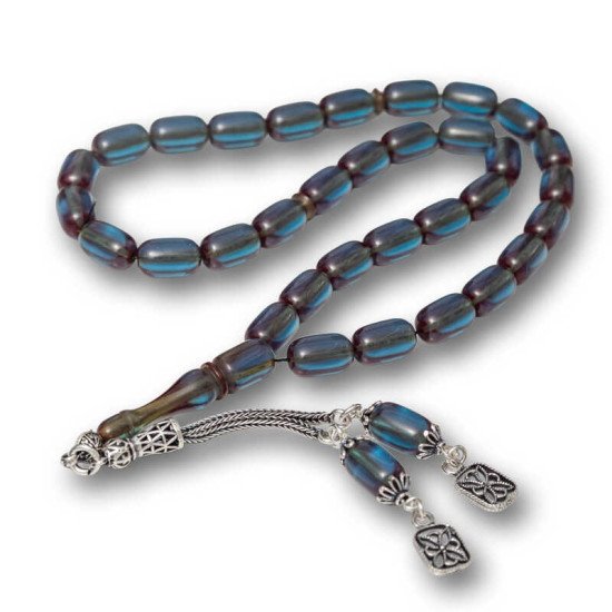 Gümüş Püsküllü Kapsül Kesim Sıkma Kehribar Tesbih Gümüş Püsküllü Kapsül Kesim Sıkma Kehribar Tesbih