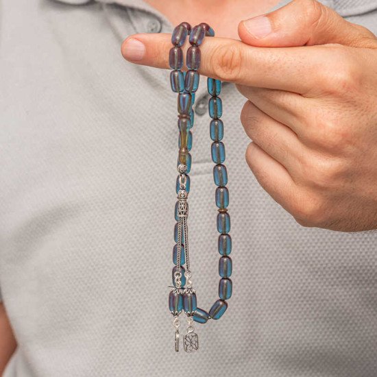 Gümüş Püsküllü Kapsül Kesim Sıkma Kehribar Tesbih Gümüş Püsküllü Kapsül Kesim Sıkma Kehribar Tesbih