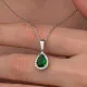 Gümüş Damla Zümrüt Taşlı Kadın Kolye Gümüş Damla Zümrüt Taşlı Kadın Kolye