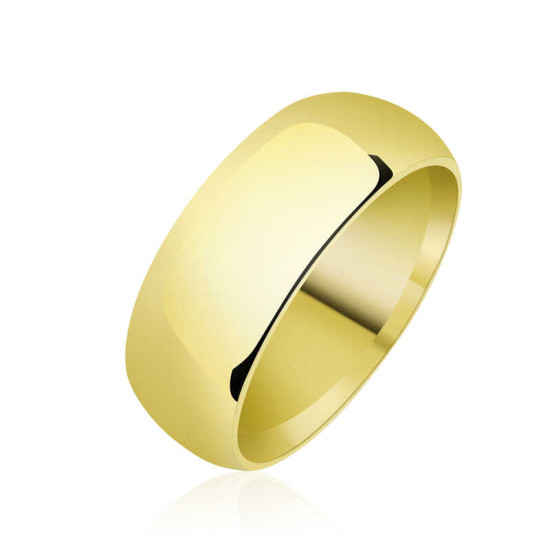 8 mm Düz Bombeli Gold Gümüş Alyans 8 mm Düz Bombeli Gold Gümüş Alyans