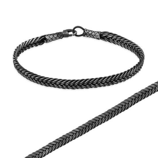 Gümüş El Sarması Kazaziye Unisex Bileklik Gümüş El Sarması Kazaziye Unisex Bileklik