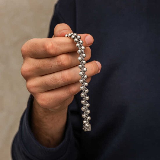 Gümüş Oksitli Toplu Erkek Bileklik Gümüş Oksitli Toplu Erkek Bileklik