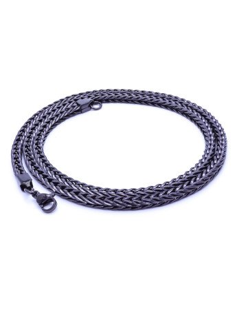 Oval Kral Bakla Örgülü Çelik Kolye 4Mm CSR1180109