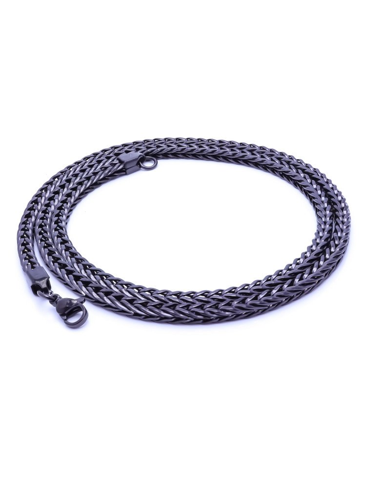 Oval Kral Bakla Örgülü Çelik Kolye 4Mm CSR1180109